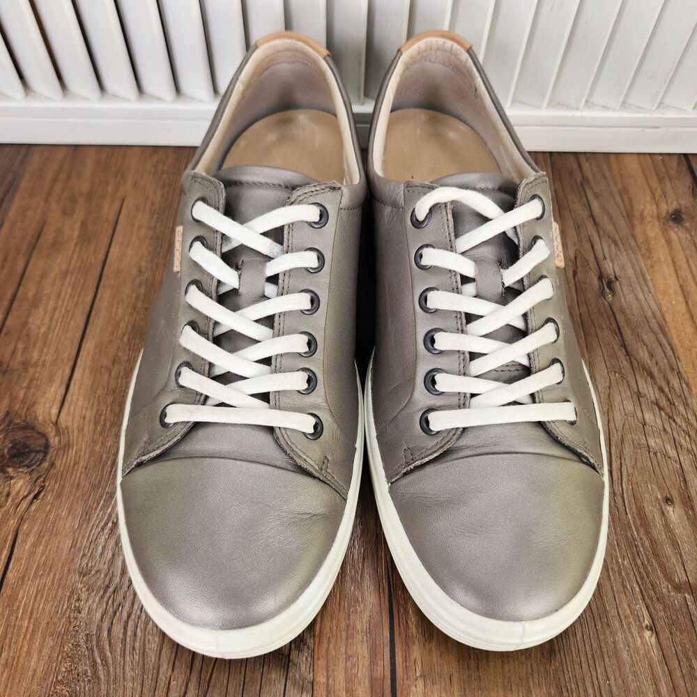 ECCO Soft 7 Womens 10.5 EU 41 Metallic Gray Casual City Lifestyle Sneakers Shoes - Picture 8 of 9
